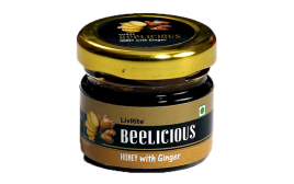LivRite Beelicious Honey with Ginger   Glass Jar  30 grams